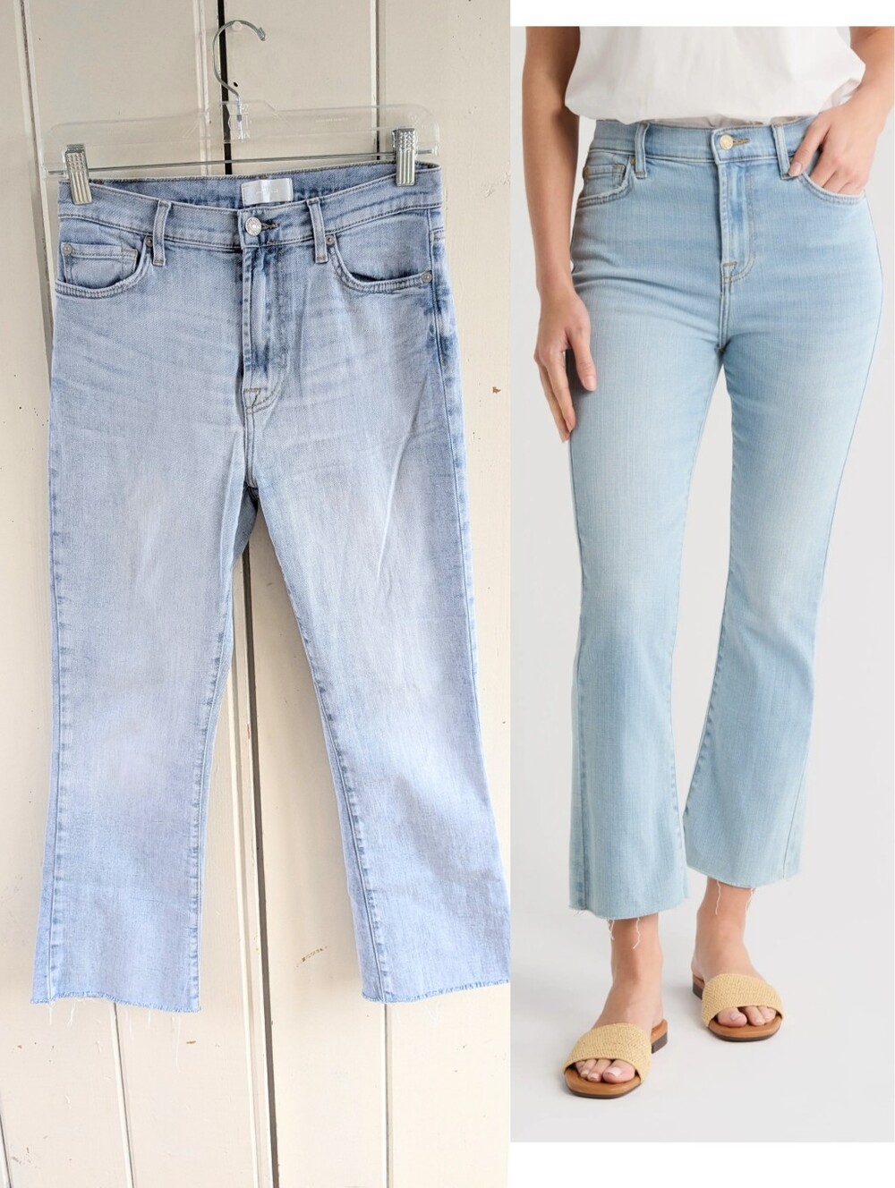 7 for all mankind Hi Waist Slim Kick w/ raw hem sz 27